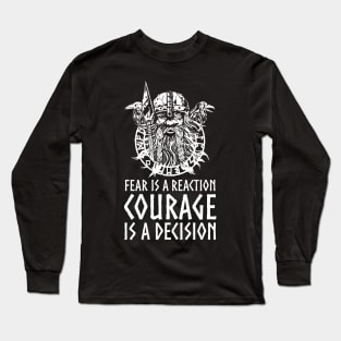 Viking Mythology Norse God Odin - Courage Is A Decision Long Sleeve T-Shirt